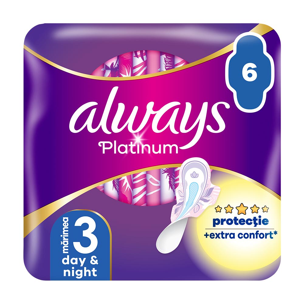Absorbante Always Platinum Night, 6 bucati
