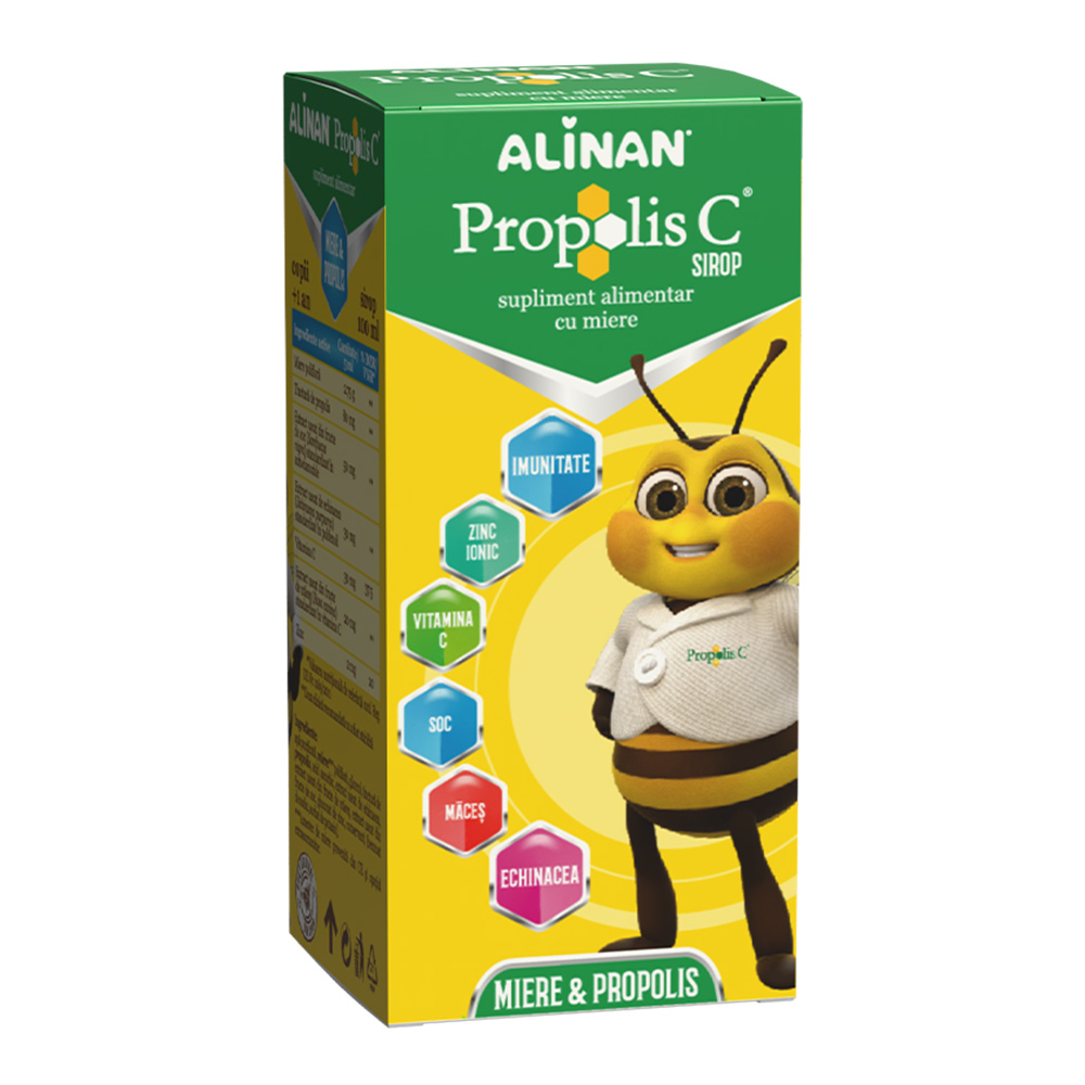Sirop Alinan Propolis C Miere si Propolis +1an, 100ml, Fiterman