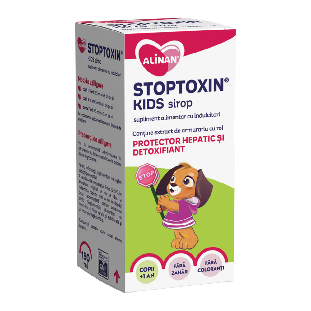 Sirop Alinan StopToxin Kids fara Zahar +1an, 150ml, Fiterman
