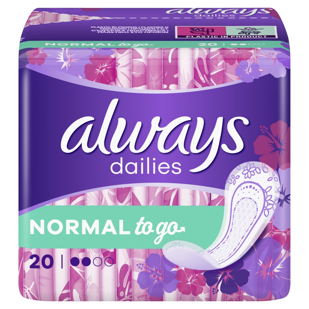 Absorbante Always Dailies Singles To Go, 20 bucati