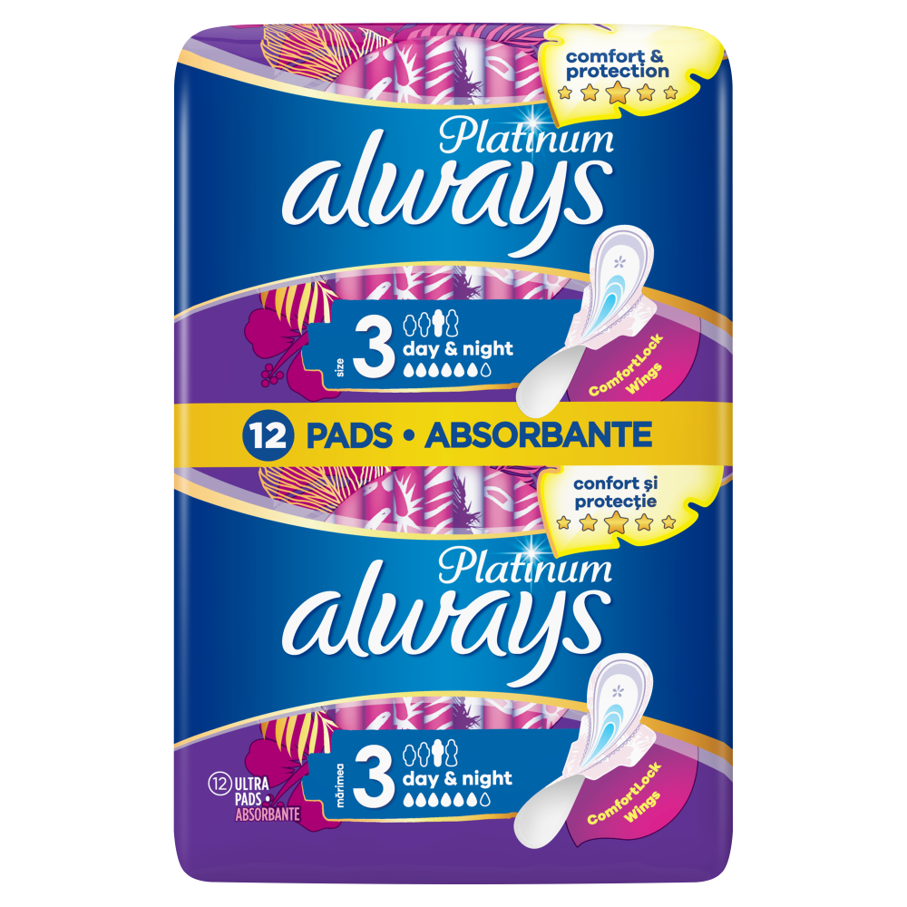 Absorbante Always Platinum Ultra Night, 12 bucati, P&G
