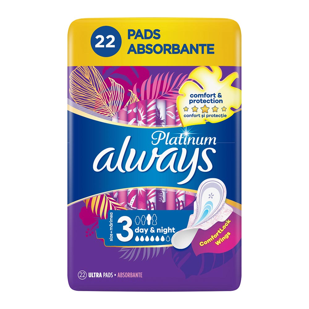 Absorbante Always Platinum Night, 22 buc, P&G