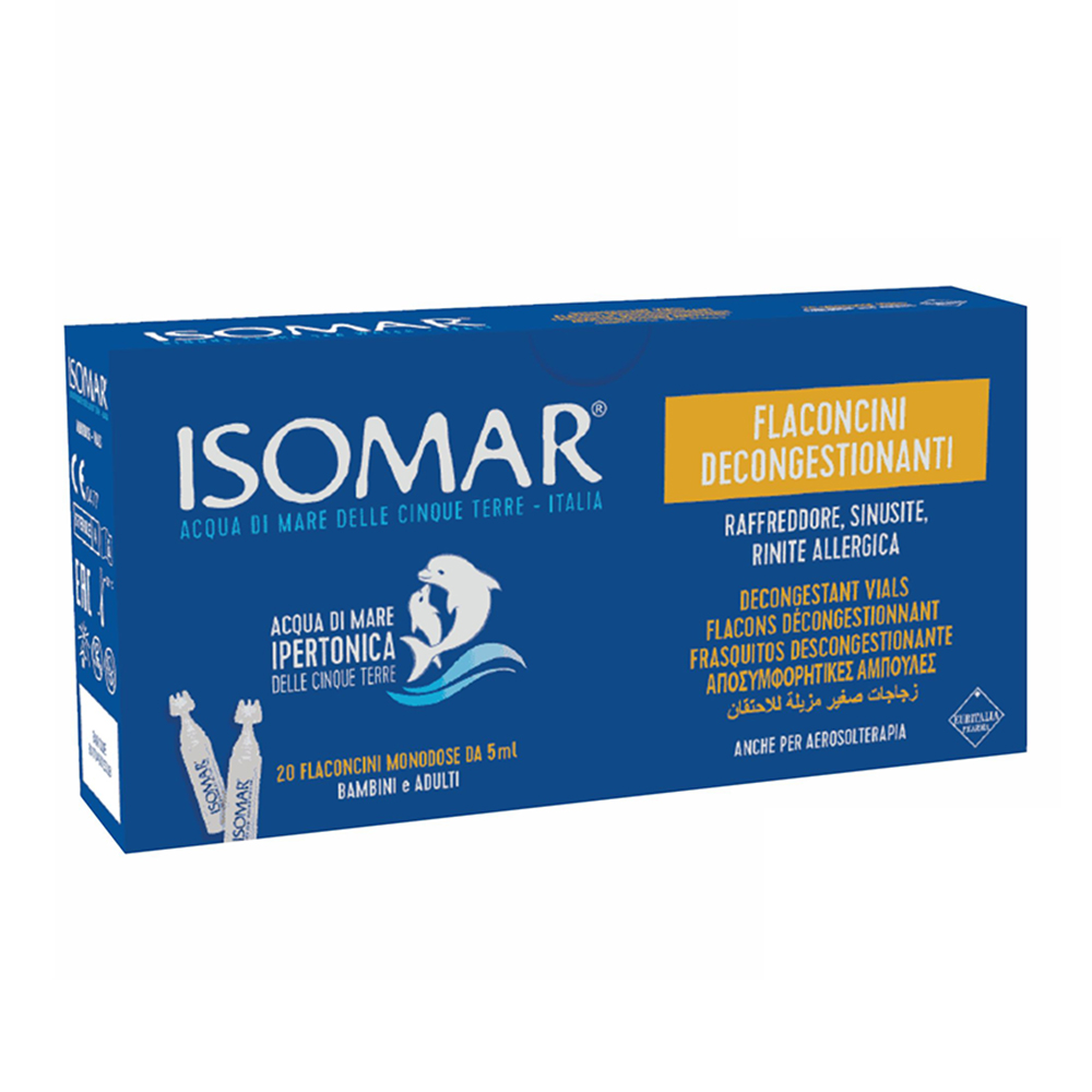 Apa de mare hipertonica decongestionanta nazala, 20 monodoze x 5ml, Isomar