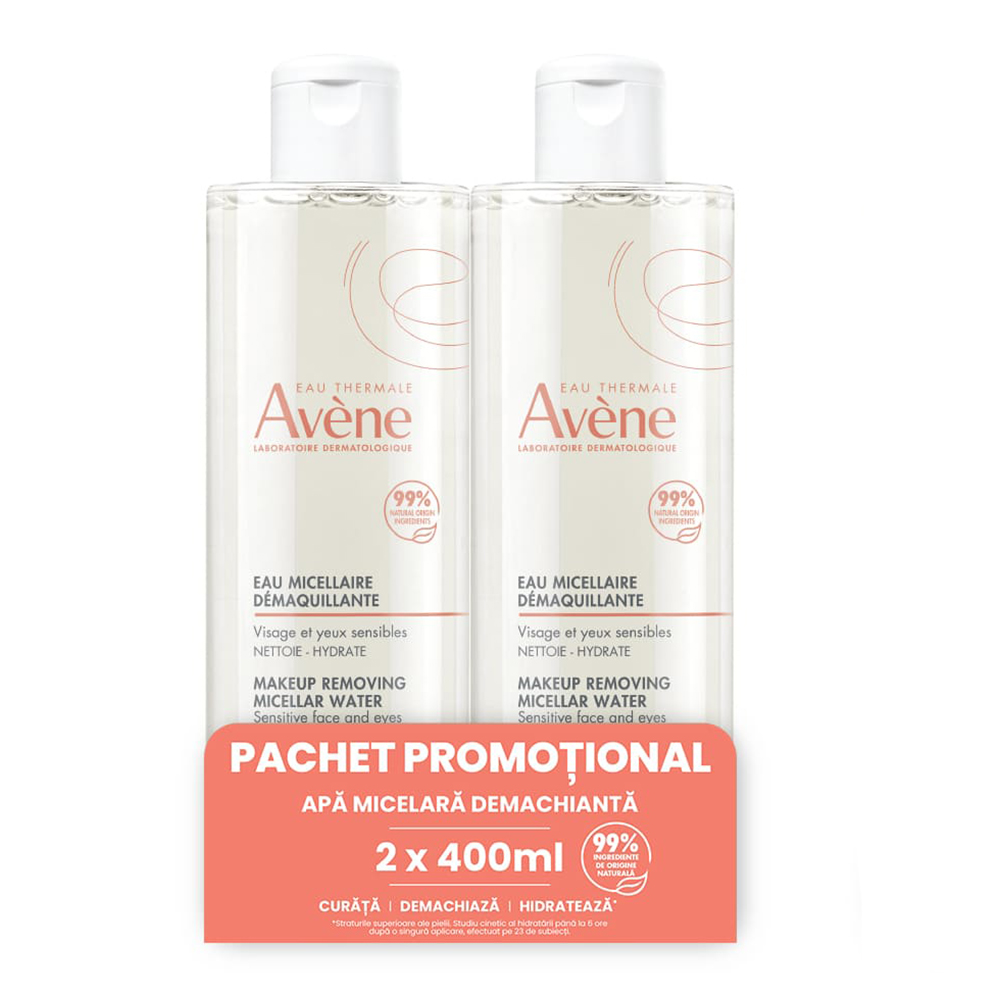 Apa Micelara Demachianta, 400ml (1+1 Pachet Promo), Avene