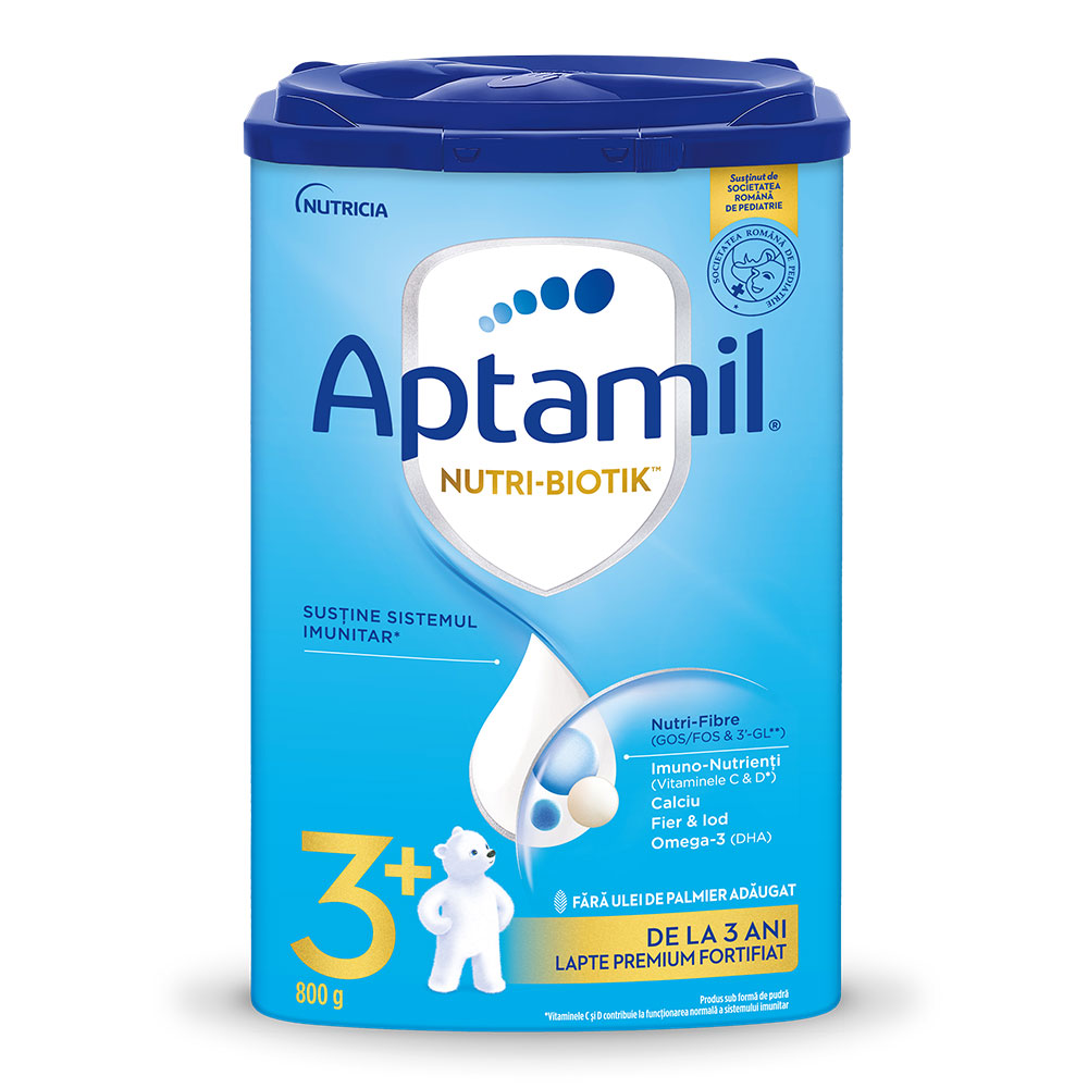 Lapte praf Aptamil NUTRI-BIOTIK 3+ pentru 3+ ani, 800g, Nutricia