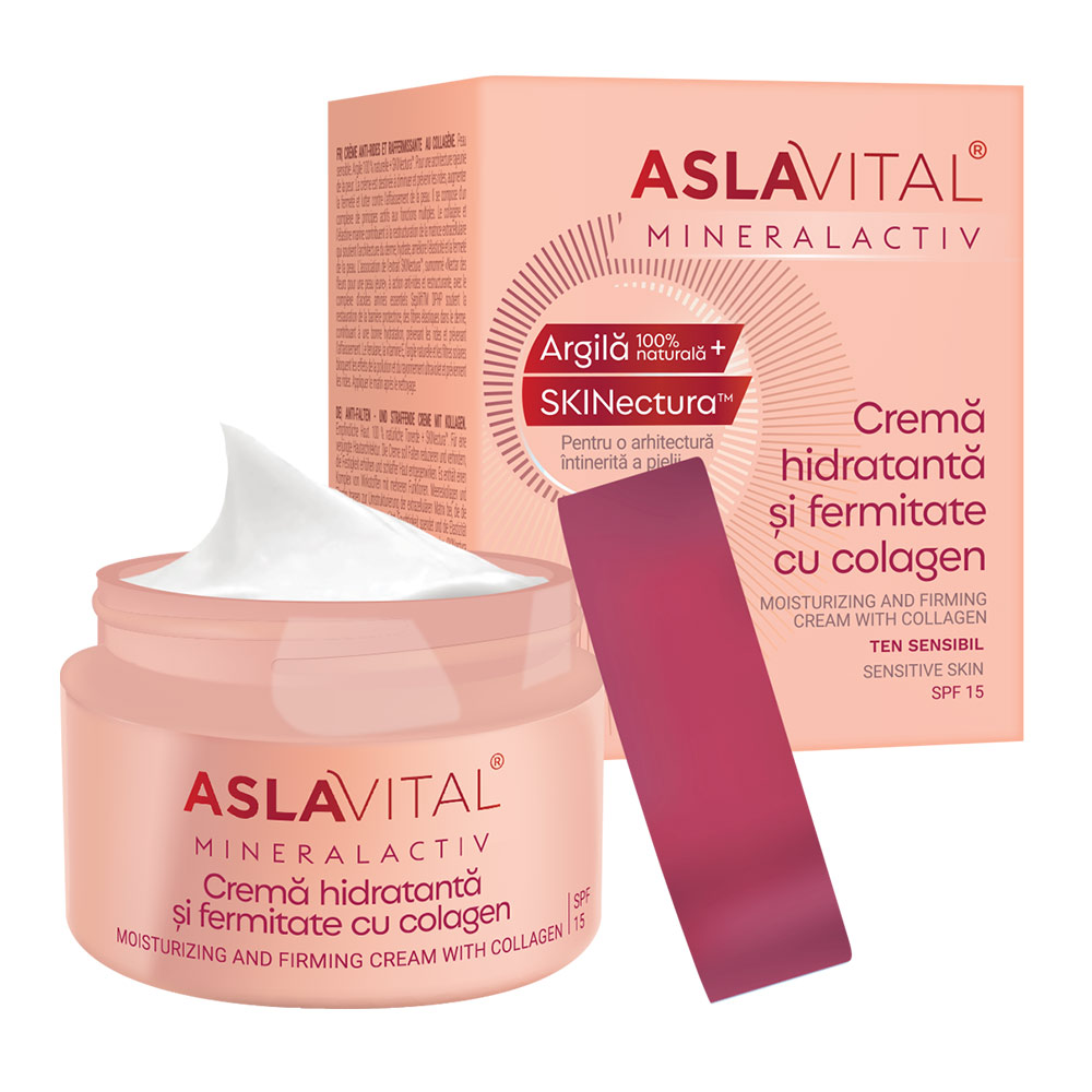 Crema Hidratanta si Fermitate cu Colagen SPF15 Mineral Activ, 50ml, Aslavital