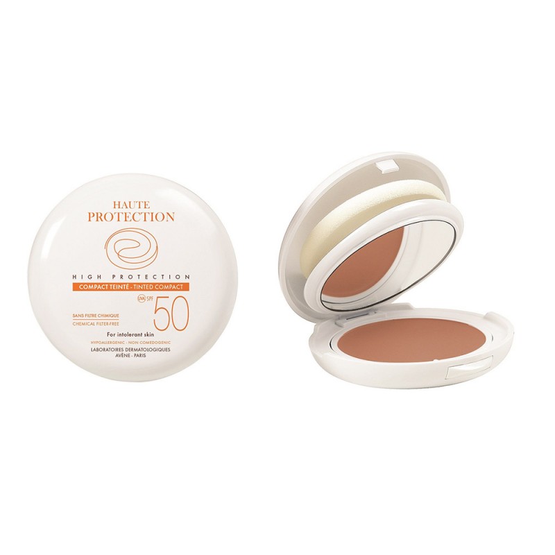 Fond de ten compact pentru protectie solara SPF 50+, Beige, 10 g, Avene