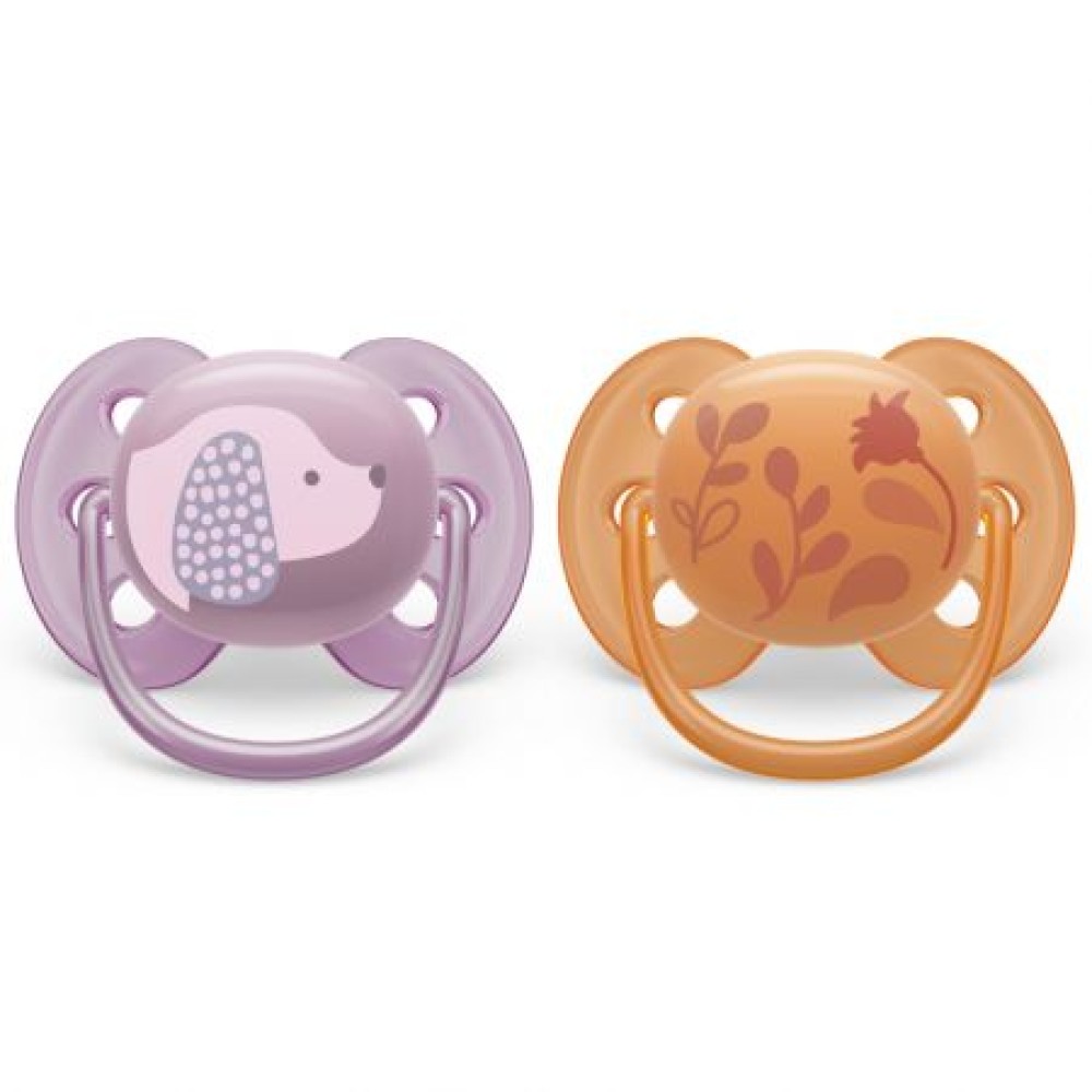 Suzeta Ortodontica Ultra Soft Roz/Portocaliu 6-18luni 091/18, 2 buc, Avent Philips