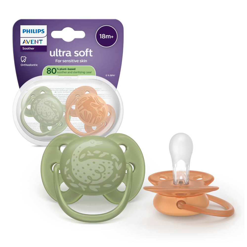 Suzeta Ortodontica Ultra Soft Animals +18luni 093/06, 2 buc, Avent Philips