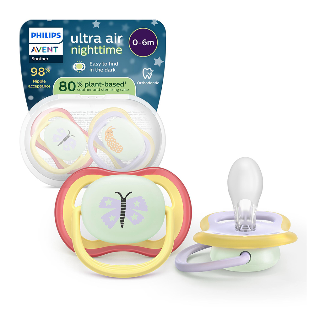 Suzeta Air Ultra Butterfly 0-6luni 376/25, 2 buc, Avent Philips