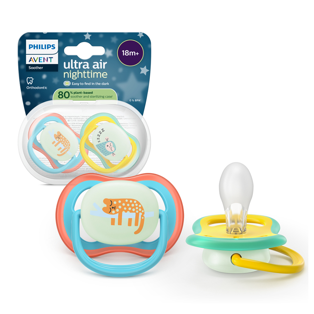 Suzeta Air Ultra Inel Fosforescent Design Jungle +18 luni 376/32, 2 buc, Avent Philips
