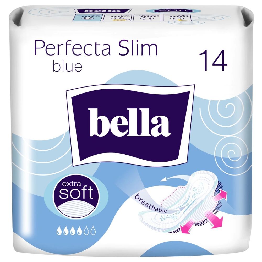 Tampoane Perfecta Blue Medica, 14 bucati, Bella