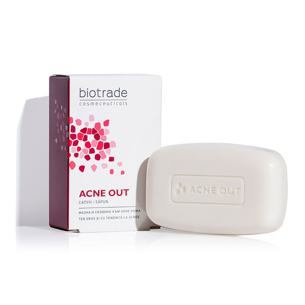 Sapun pentru tenul gras si predispus la acnee Acne Out, 100 ml, Biotrade