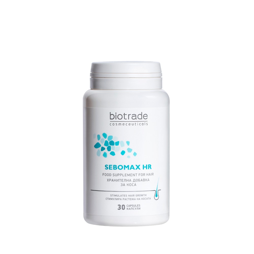 Sebomax HR Impotriva Caderii Parului cu Biotina, Zinc și Seleniu, 30 capsule, Biotrade