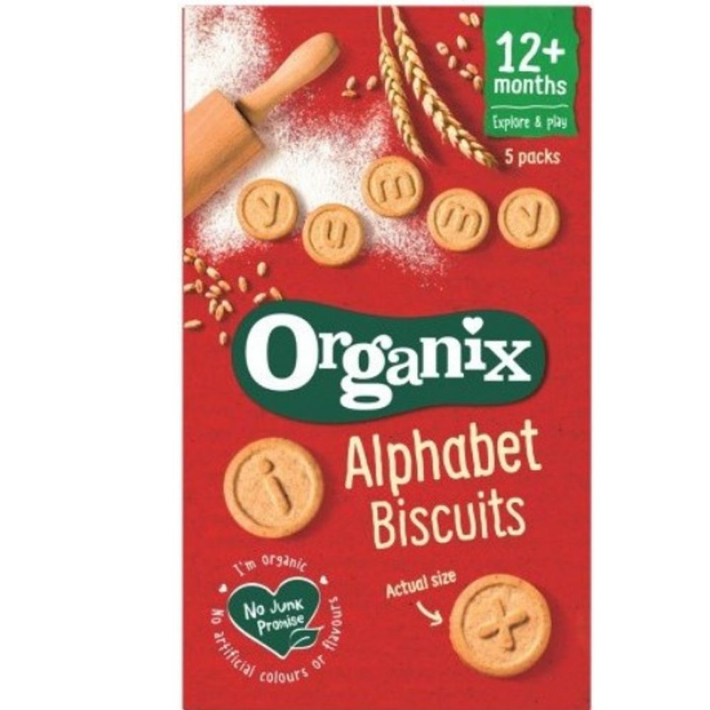 Biscuiti Alfabet Goodies Bio +12 luni, 5x25g, Organix
