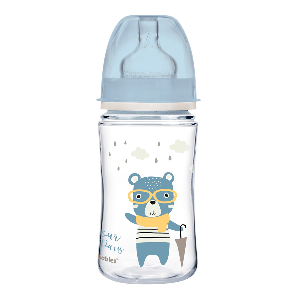 Biberon Anticolici Gat Larg Bonjour Paris Blue 35/232, 240 ml, Canpol