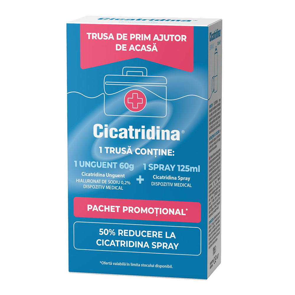 Pachet Cicatridina Spray, 125ml + Cicatridina Unguent, 60g