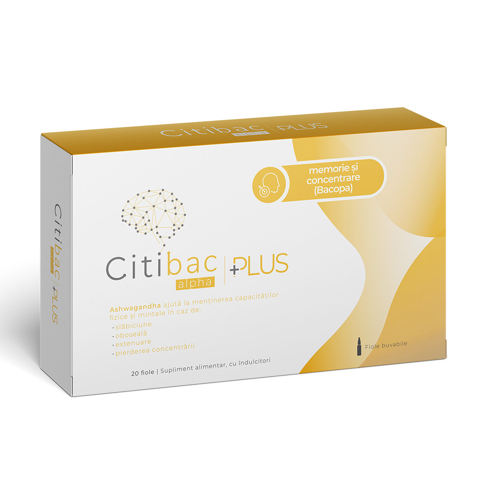 Citibac Alpha Plus pentru memorie si concentrare, 20 fiole, Alpha