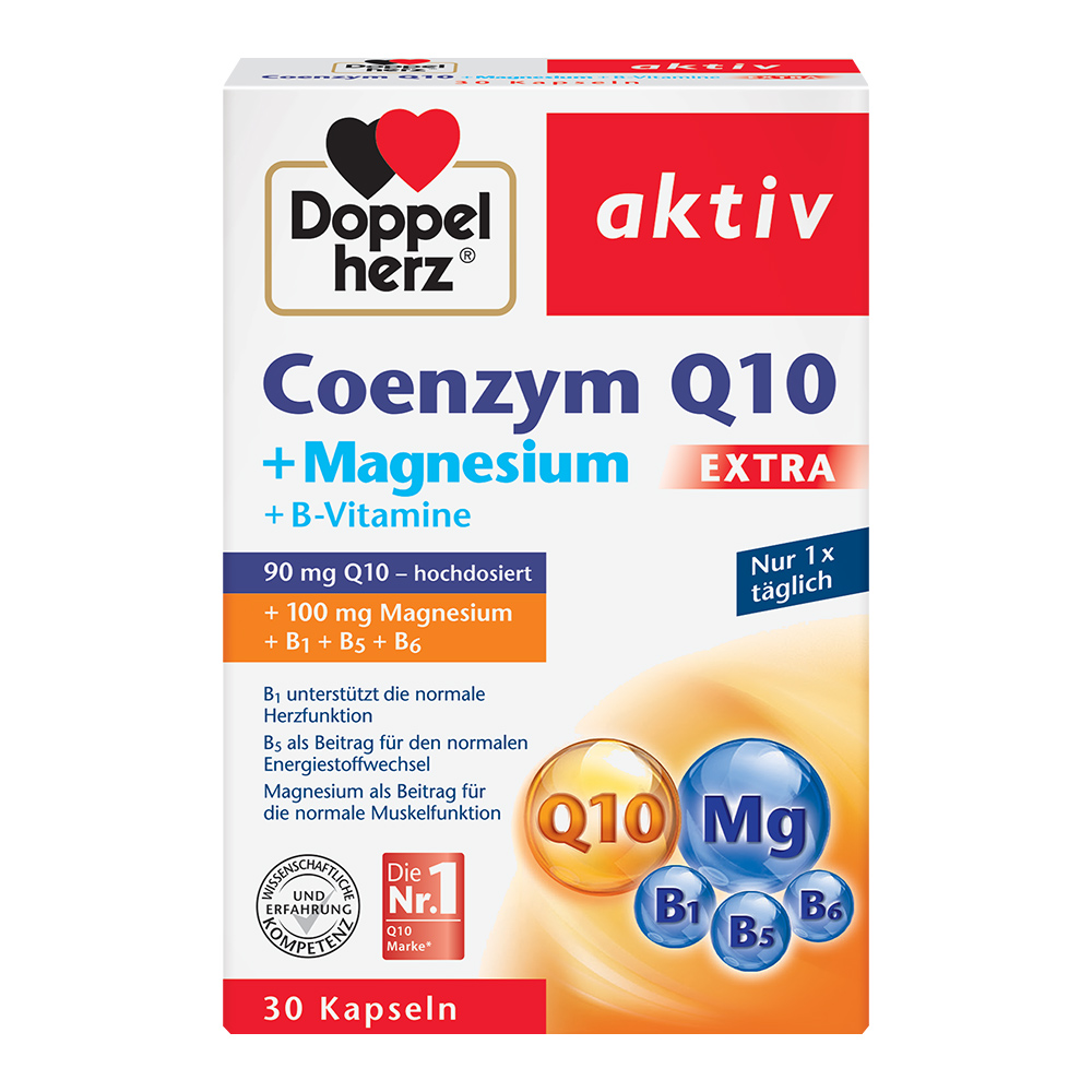 Coenzima Q10 Extra+Magnesium, Aktiv, 30 cps, Doppel Herz