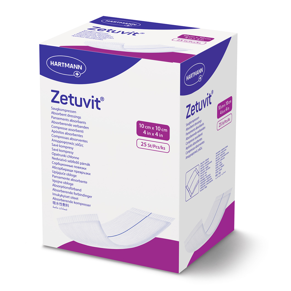 Comprese absorbante Zetuvit, 10 x 10cm, 25 bucati, Hartmann