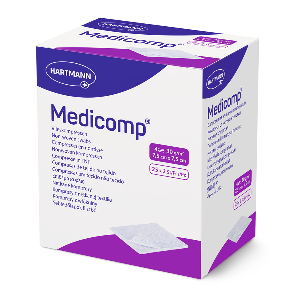Comprese sterile Medicomp Extra, 7.5x7.5 cm (411076), 25 bucati, Hartmann