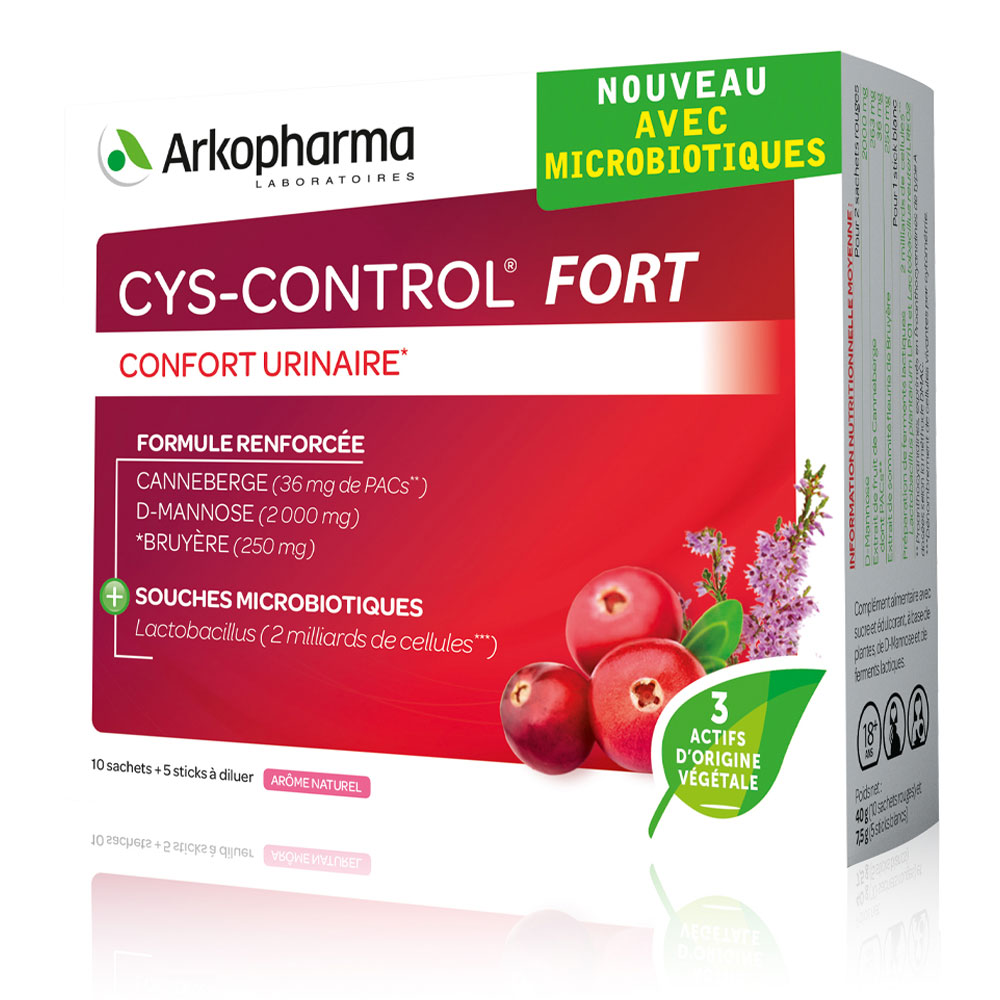 Cys-Control Fort -plic x 10 + baton x 5, Arkopharma