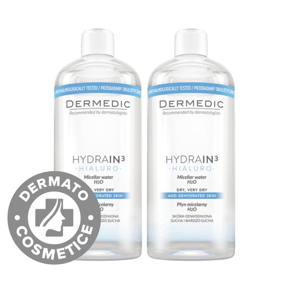 Dermedic Hydrain3 Hialuro Apa Micelara H2O x 500ml (1+1 Cadou)