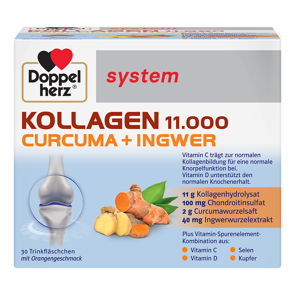 System Kollagen 11.000 Curcuma si Ghimbir, 30 flacoane, Doppel Herz Aktiv