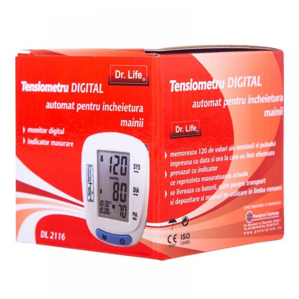 Tensiometru digital automat pentru incheietura mainii, DL2116, Dr. Life