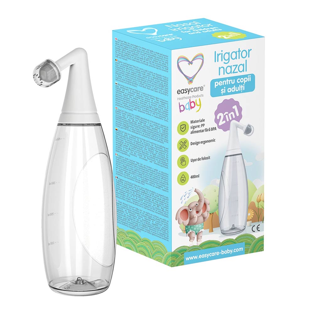 Irigator Nazal 2 in1 pt Copii si Adulti Easy Care Baby, 400ml
