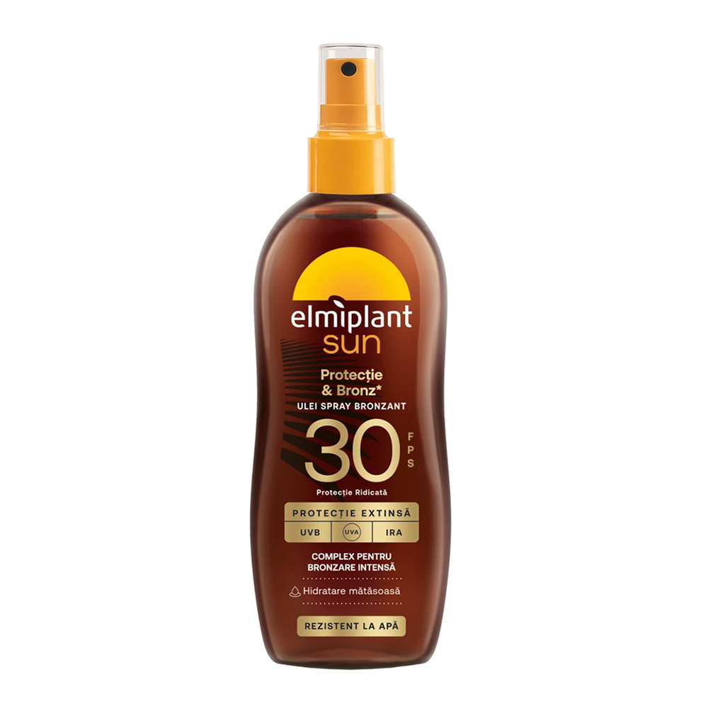 Ulei Spray Protectie si Bronz Sun SPF30, 150ml, Elmiplant