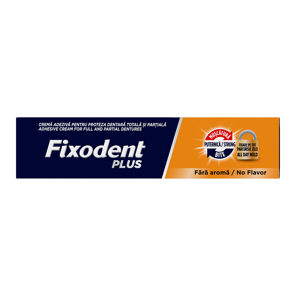 Plus Food Barrier Strong Bite Fara Aroma, 57g, Fixodent