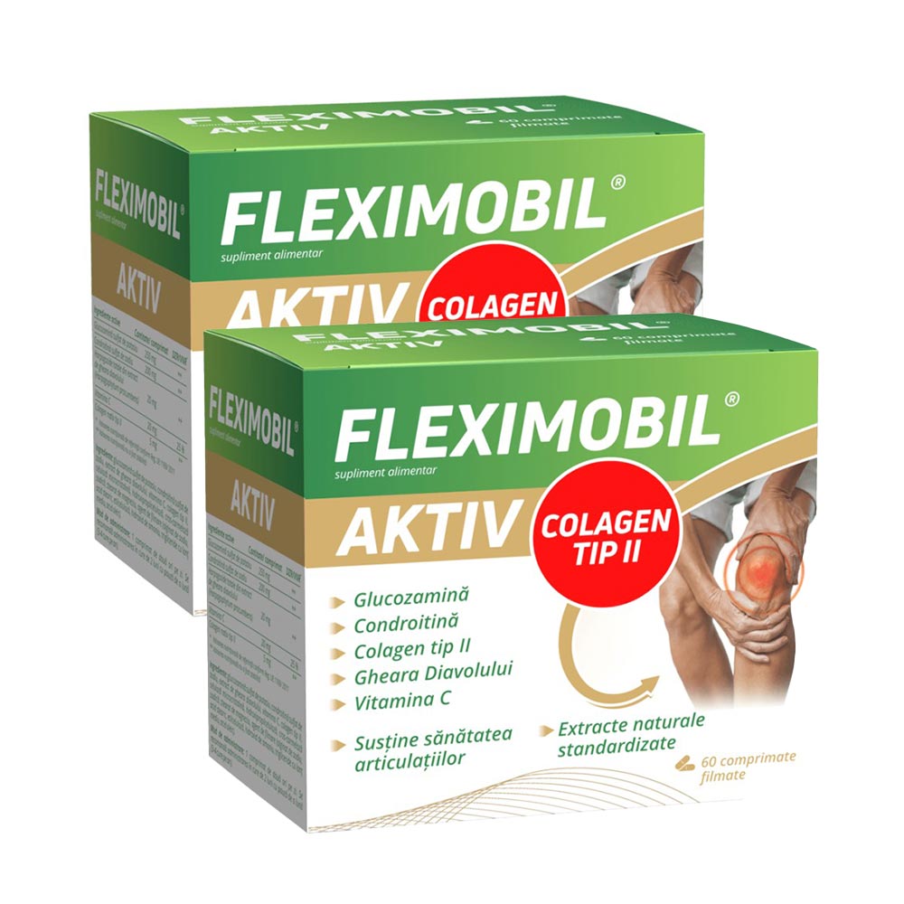Fleximobil Aktiv Colagen Tip II, 60 comprimate filmate, ( 1+1 Pachet Promo), Fiterman