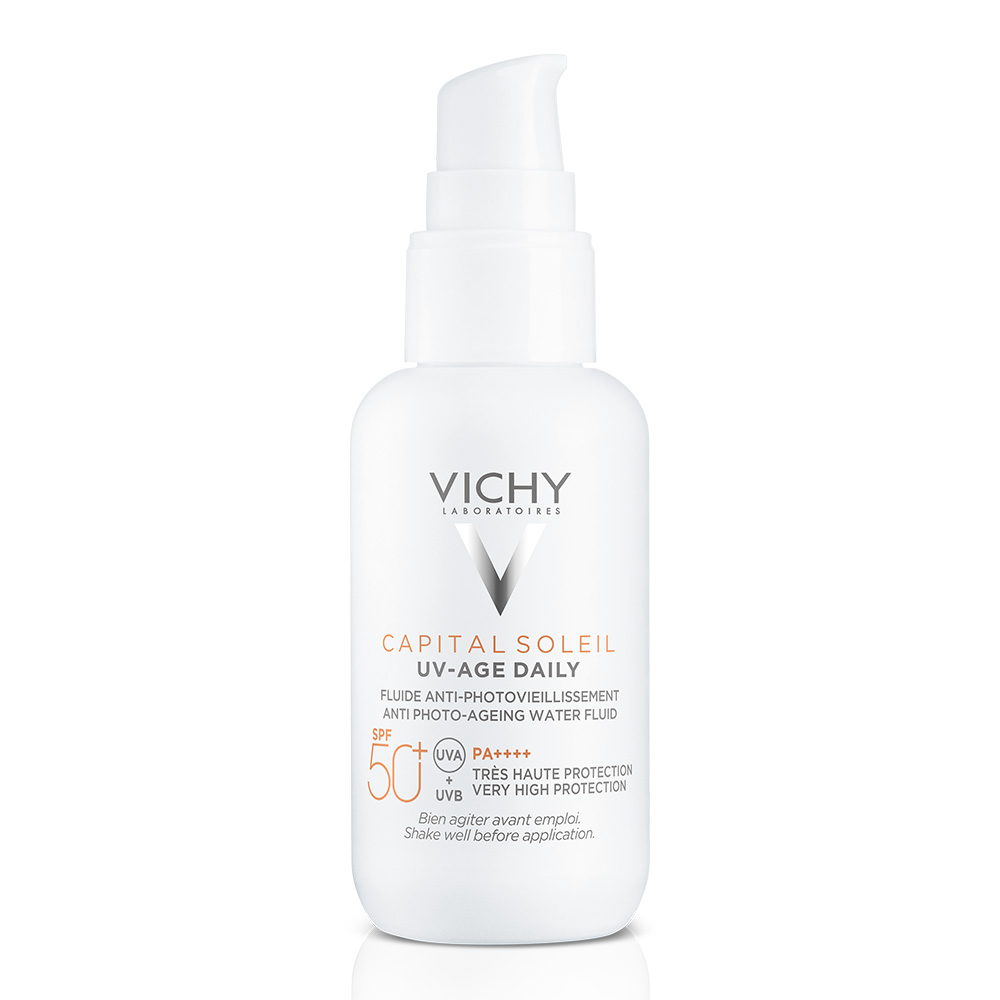 Fluid pentru protectie solara cu actiune impotriva foto-imbatranirii tenului SPF50+ Capital Soleil, 40 ml, Vichy