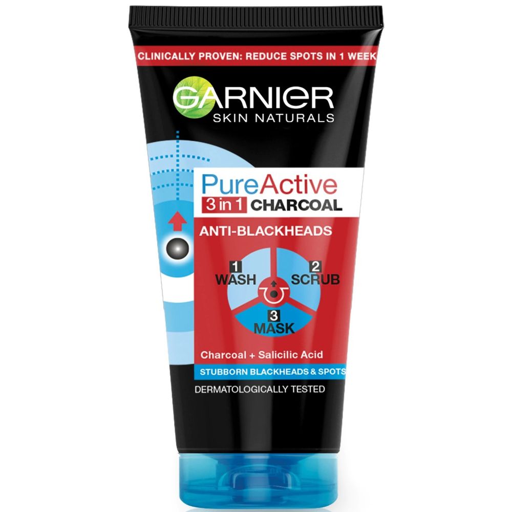 Garnier 3 in 1 Gel Curatare+Exfoliant+Masca pt Puncte Negre x 150ml