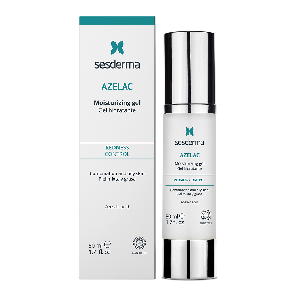 Gel hidratant pentru control sebum, piele sensibila si predispusa la roseata, Azelac, 50ml, Sesderma
