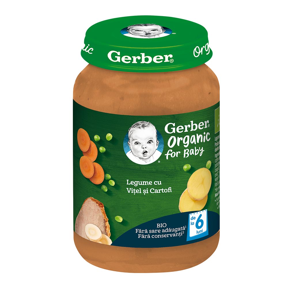 Legume cu vitel +6 luni, 190g, Gerber