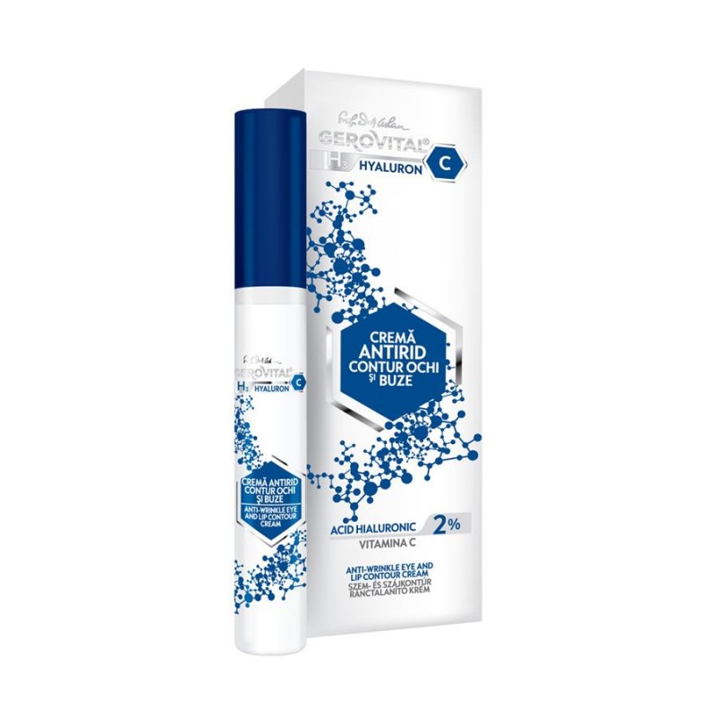 Crema antirid contur ochi si buze concentratie 2% H3 Hyaluron C, 15ml, Gerovital