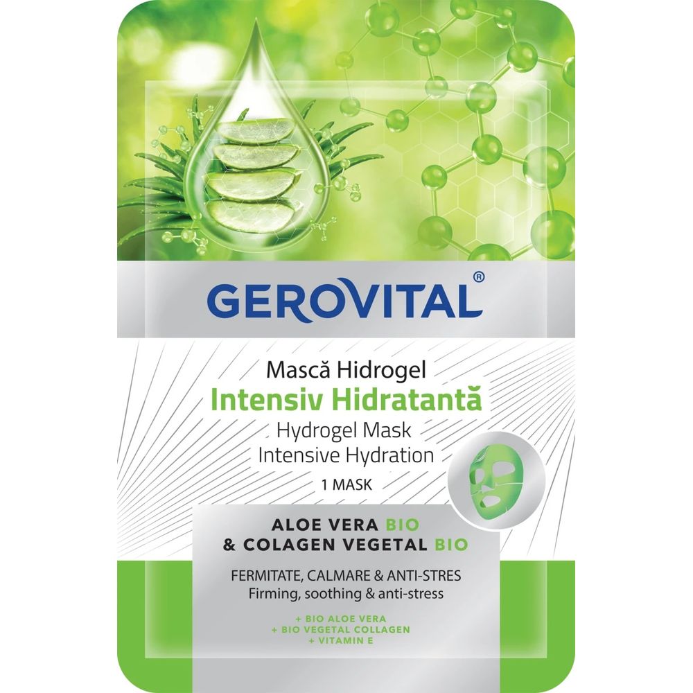 Gerovital Masca Hidrogel pt Fata Intensiv Hidratanta Fermitate, Calmare si Anti-Stres
