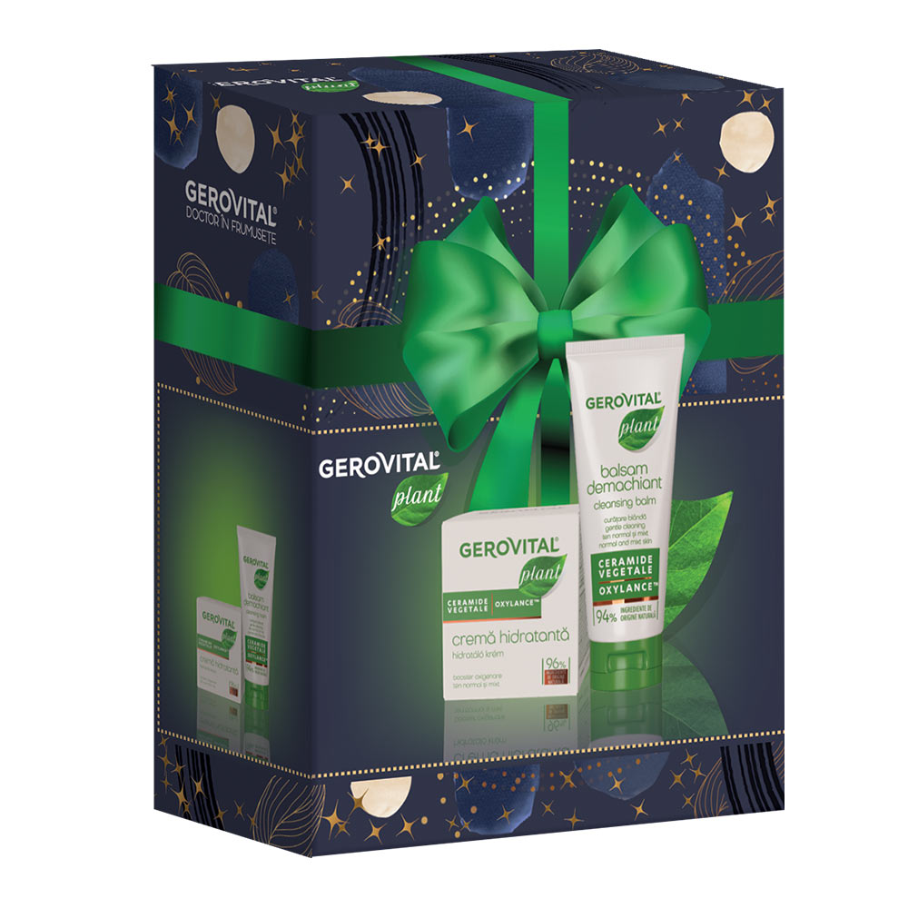 Pachet Balsam Demachiant cu Ceramide Vegetale Plant, 100ml + Crema Hidratanta Plant, 50ml, Gerovital