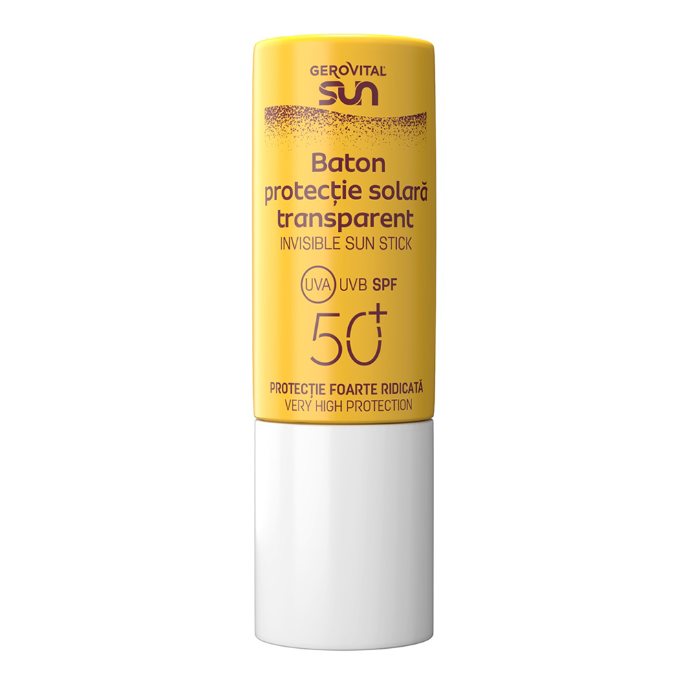 Baton Protectie Solara Transparent SPF50+, 12ml, Gerovital