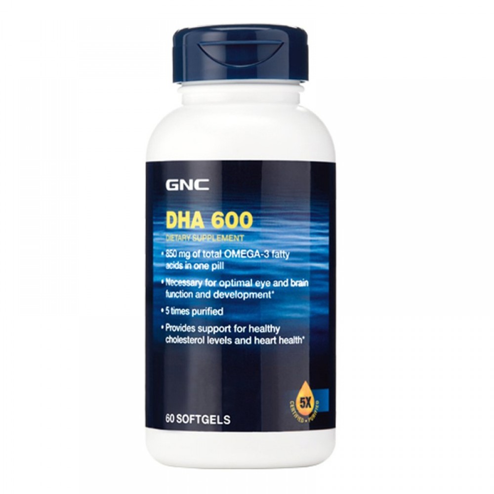 DHA600 Acizii Grasi DHA Omega-3, 60 capsule, GNC