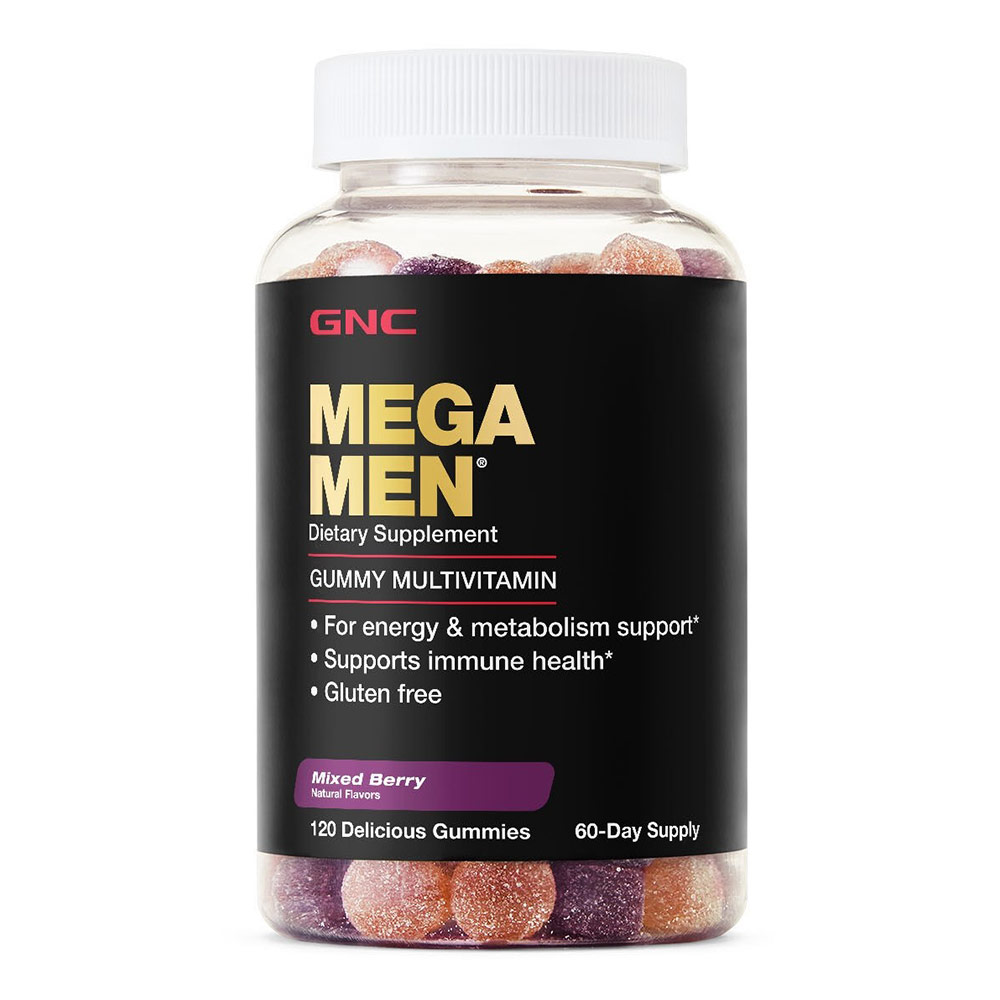 Mega Men Multivitamin Jeleuri pt Barbati cu Aroma Naturala de Fructe de Padure, 120 jeleuri, GNC