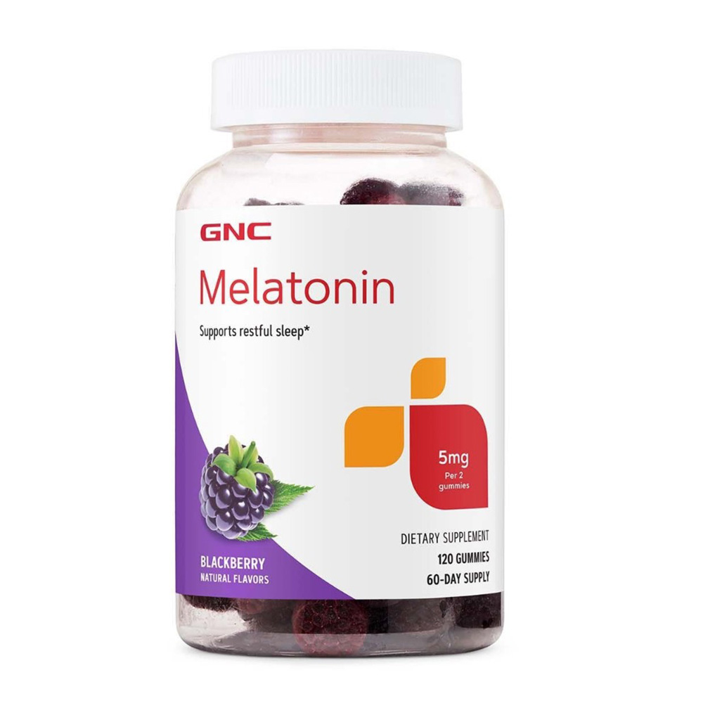 Melatonin 5mg Gummies cu Aroma Naturala de Mure, 120 jeleuri, GNC
