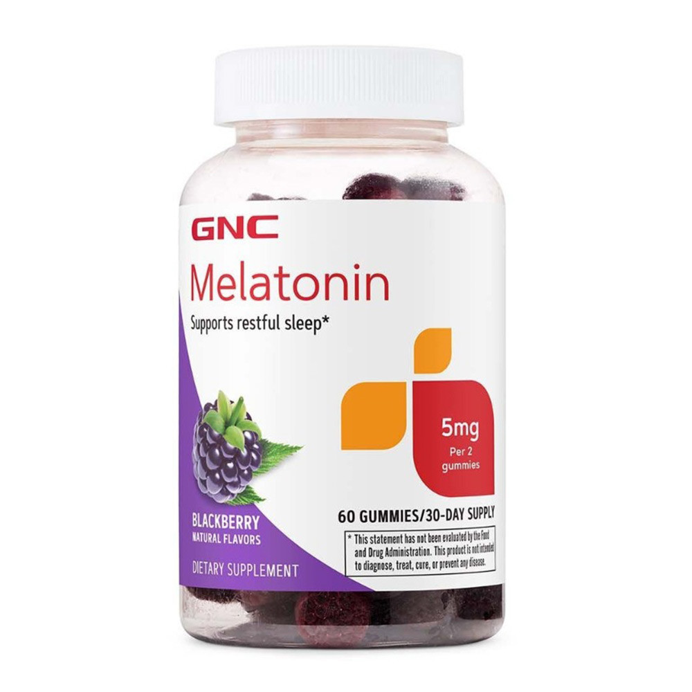 Melatonin 5mg Gummies cu Aroma Naturala de Mure, 60 jeleuri, GNC