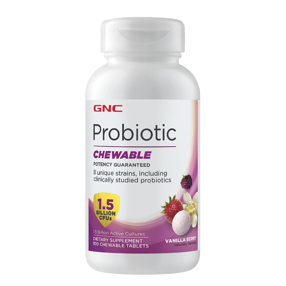 Probiotic Chewable 1.5 Billion CFU, 100 tablete masticabile, GNC