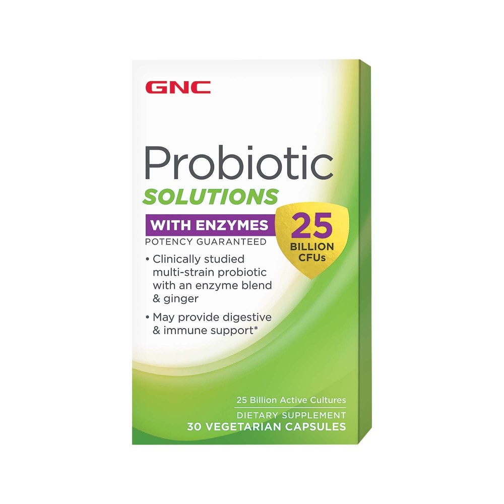Probiotic Solutions cu Enzime, 30 capsule vegetale, GNC