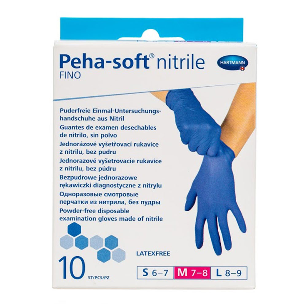 Manusi din nitril matimea M (7-8) Peha-Soft FINO (9422212), 10 bucati, Hartmann