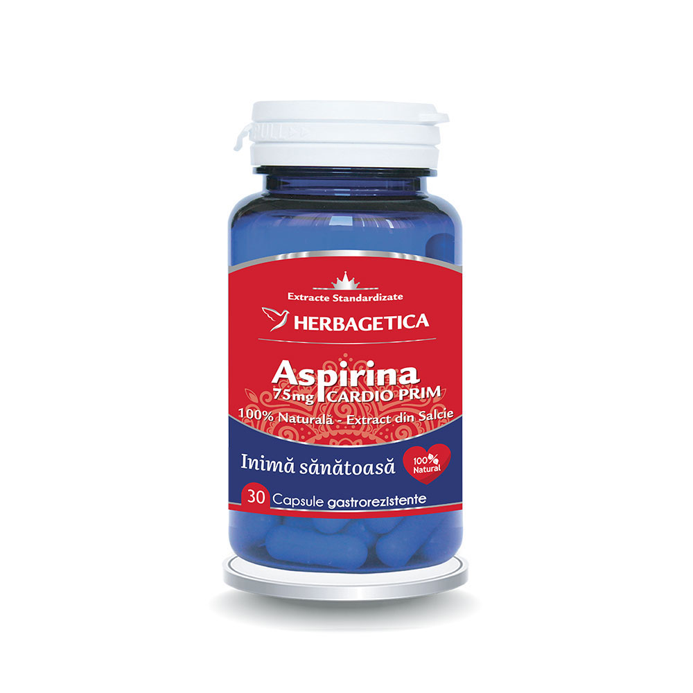 Aspirina Cardio Prim 75mg, 30 capsule, Herbagetica