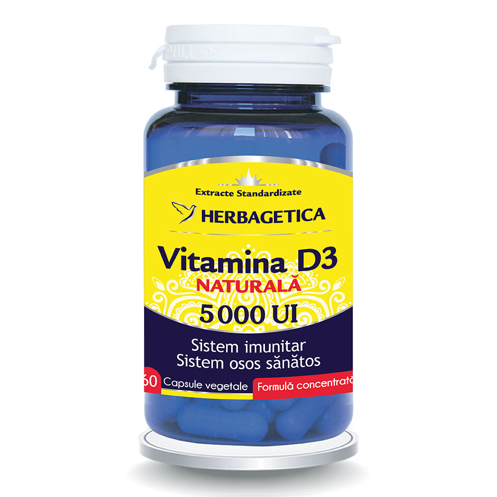 Detrix Forte Vitamina D3 5000UI, 60 capsule, Herbagetica
